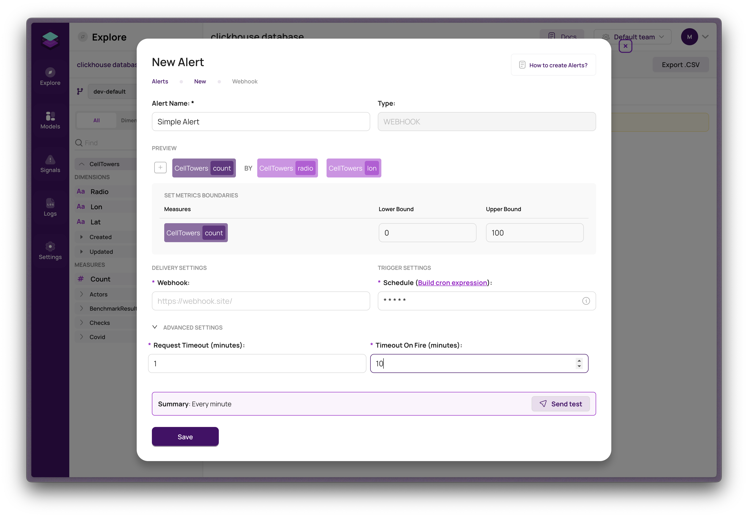 Alert Configuration Form