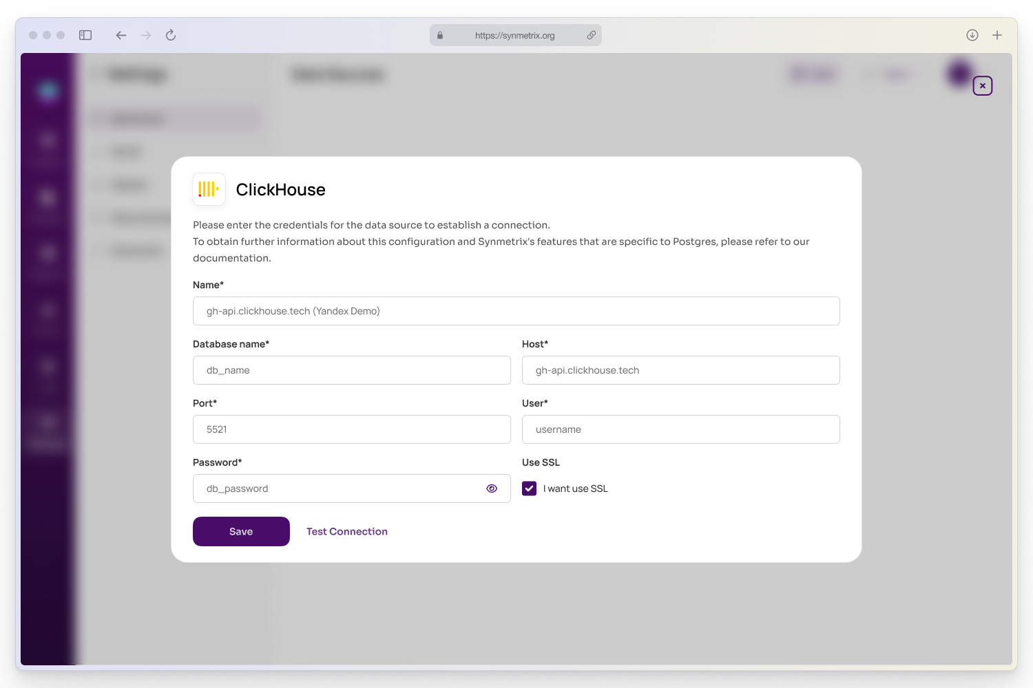 Datasource Creation Form