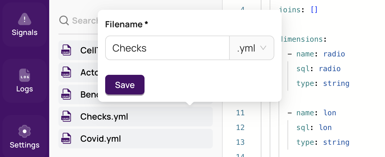 Changing Model Name and File Format