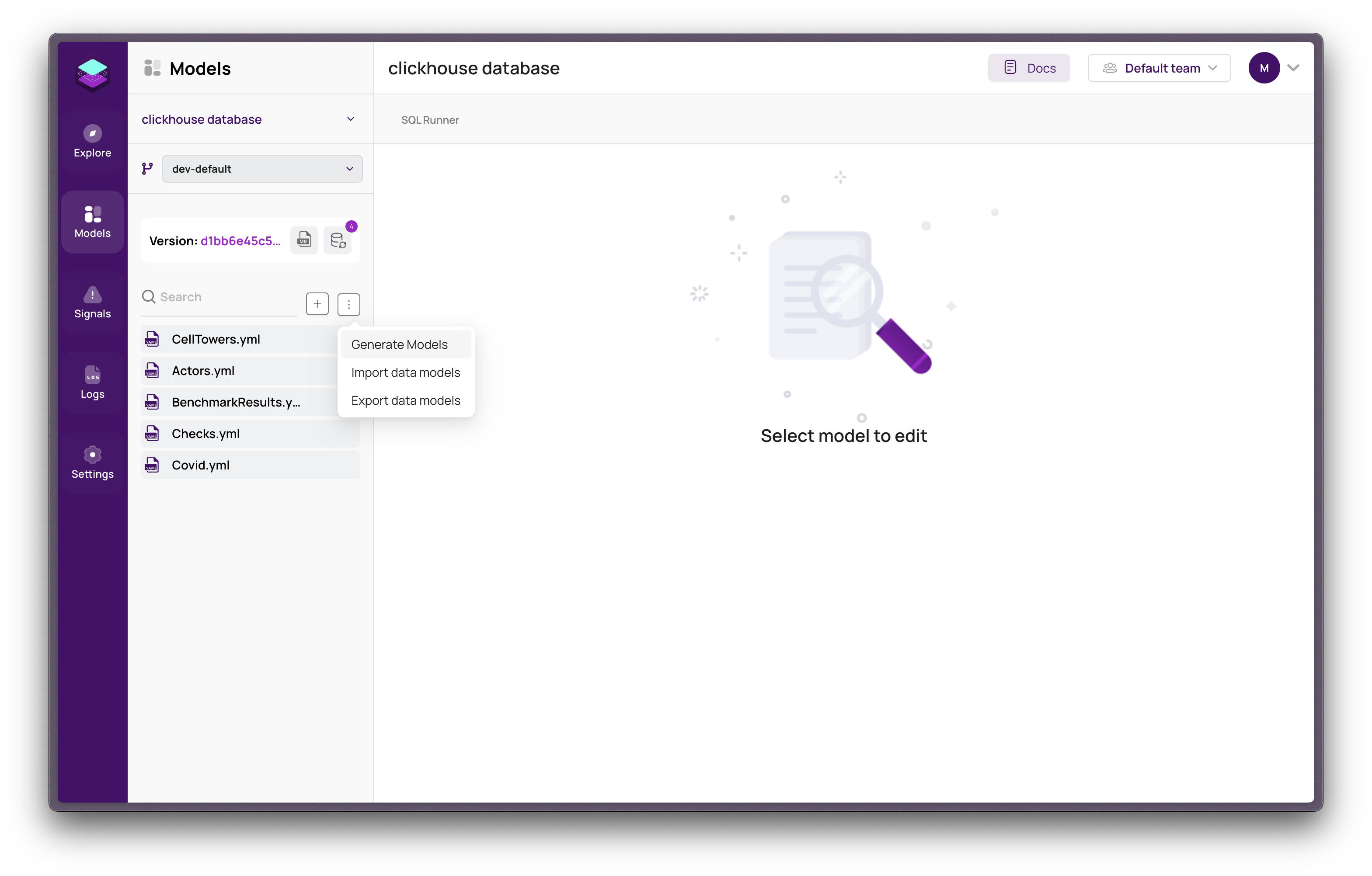 Importing or Exporting Data Models