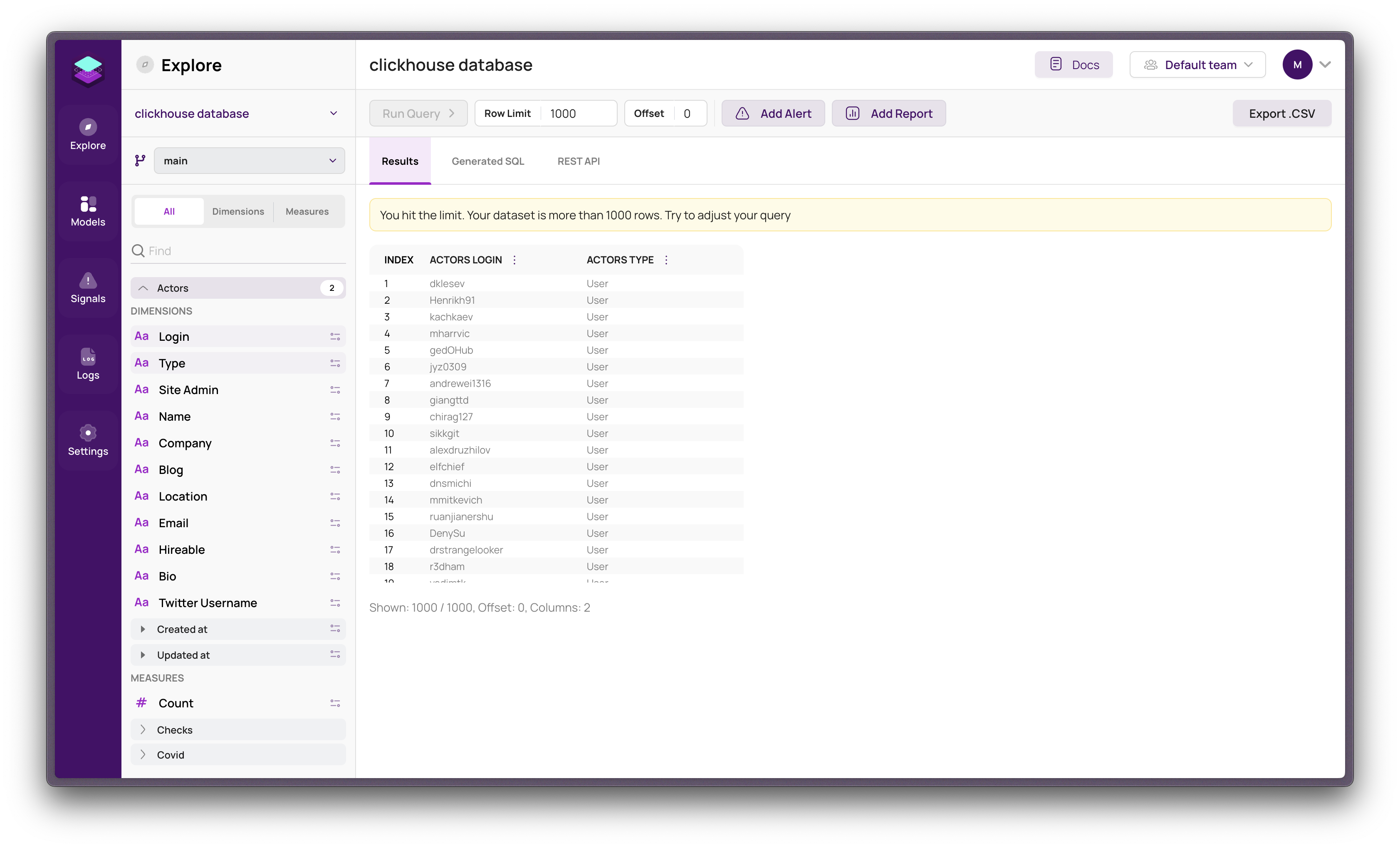 Results Tab