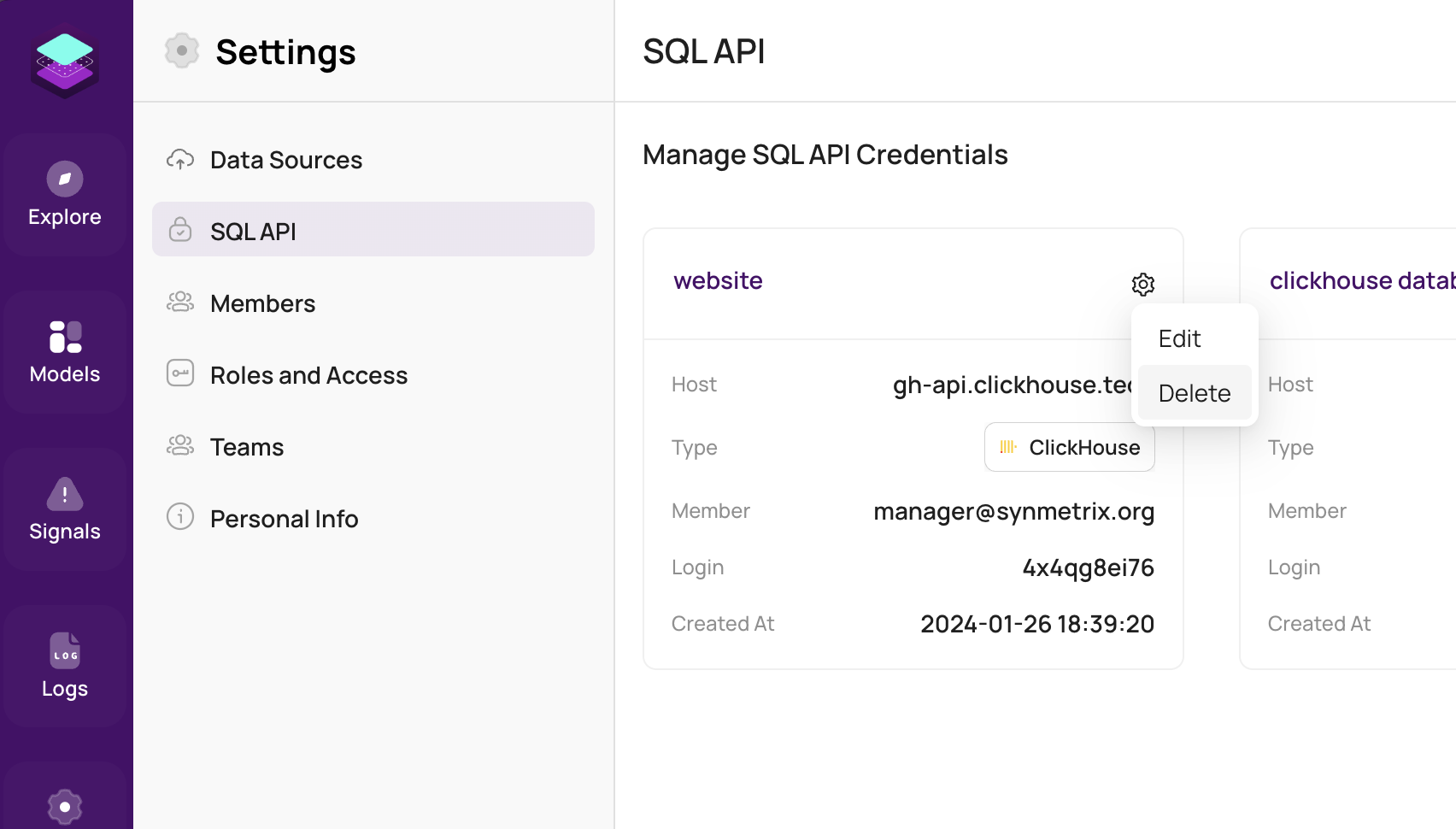 Delete SQL API